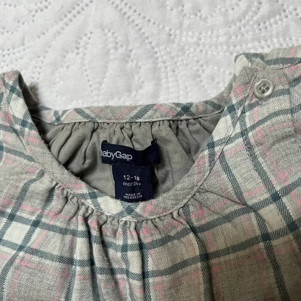 Gap Plaid Long Sleeve Dress Size 12-18m